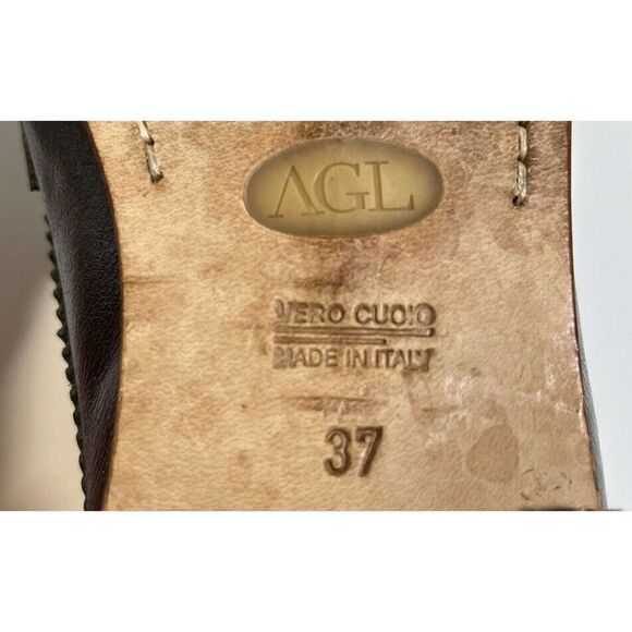 AGL Attilio Giusti Leombruni Silver Metallic Loafers Mules Shoes 37 EU 7 US - Picture 11 of 14